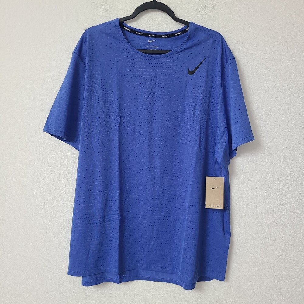 Nike Dri-Fit ADV Aeroswift Running Shirt HJ3377-411 Size XXL Blue